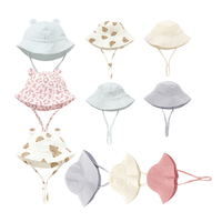 Sombrero de Sol para niños populares, bonitos y cómodos sombreros para bebés con cuerda, sombrero de algodón orgánico para niños
