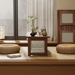 Table pliante pour café et repas, design japonais moderne, en bois, petite taille, pour sol tatami et rebord de fenêtre - Product Image 5