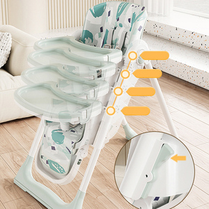 Chaise haute pour bébé, hauteur réglable, pliable, base pivotante en forme de L, caractéristiques de sécurité durables, adaptée à la salle à manger à domicile pour les enfants - Product Image 5