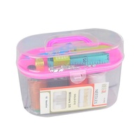 Kit de couture portable en plastique en gros, boîte à aiguilles et fils, kit de couture pour travaux d'aiguille, voyage, maison