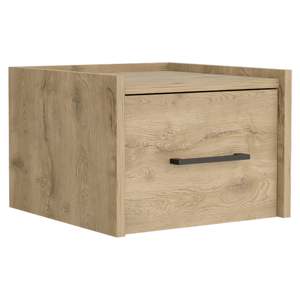 Boa <b>Floating</b> Nightstand Single <b>Drawer</b> Wall Mounted Macadamia Wood Bedroom Side Table - Product Image 2