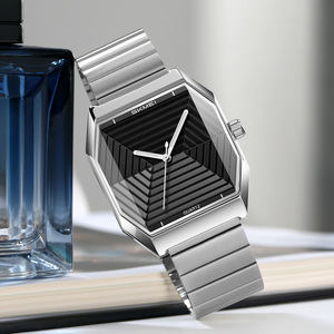 Reloj de Cuarzo de Lujo para Hombre, OEM/ODM, Logotipo Personalizado, Correa de Acero Inoxidable, Esfera Geométrica Única, Reloj de Pulsera para Negocios, Venta al Por Mayor - Product Image 2