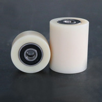Roue à rouleaux en nylon de 80 mm (différentes tailles) avec roulement, roue de guidage, roue de renvoi à courroie plate, roue en nylon usinée avec roulement