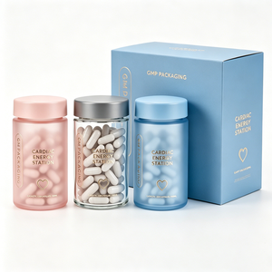 Frascos de Vidrio Farmacéuticos de Lujo Personalizados de 150 ml, 180 ml y 300 ml para Vitaminas y Píldoras, Envases Vacíos con Acabado Esmerilado, Tapa de Plástico y Logotipo Personalizado - Product Image 1