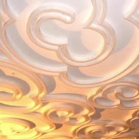 Plafond en GRG de forme ondulée moderne, plafond personnalisé pour la décoration intérieure d'hôtel, de club, d'espace commercial
