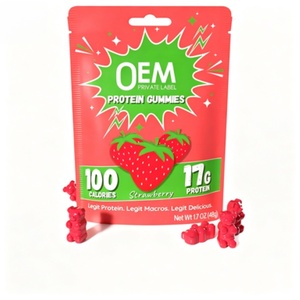 Gummies protéinés végétariens OEM (Saveur Framboise ou Saveur Personnalisée) Suppléments à base de plantes pour adultes - Product Image 2
