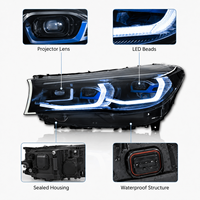 Ensemble de phares LED BK pour BMW Série 7 2016-2018, double couleur DRL, style laser, projecteur, plug and play
