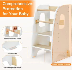 Toddler Standing Tower, 3-Adjustable Height Kitchen <b>Step</b> <b>Stool</b> - Product Image 4