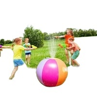 Balle d'arrosage gonflable arc-en-ciel pour enfants, balle aquatique pour la pelouse et le jardin, pour s'amuser en été