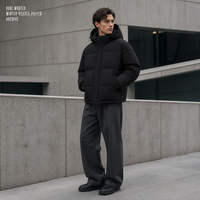 En stock 2026 – Blouson matelassé 12oz uni, style streetwear, avec capuche amovible, coupe oversize, pour homme et unisexe, logo personnalisé, chaud pour l'hiver