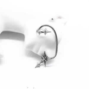 yunnique Fashion <b>Cuff</b> <b>Earrings</b> Star Shape Tibetan Silver Stainless Steel Party Unisex Single Ear Clip GZYE-EC1828 - Product Image 1