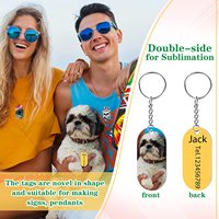 Plaques d'identification pour chien en aluminium, personnalisables avec logo, impression recto-verso, écologiques, vierges pour sublimation