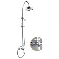 Robinet thermostatique en laiton massif poli avec fonction de douche pluie et capteur de température pour appartement, hôtel, villa, mural