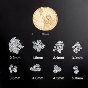 เพชรเมลี่ทรงกลมเจียระไนแบบบริลเลียนท์ สีขาว DEF/VS ขนาด 1-2 มม. ขายส่งตามกะรัต บรรจุถุง ราคาขายส่ง เพชรเลี้ยงในห้องปฏิบัติการ - Product Image 4