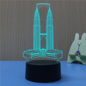 3D 환상 낭만주의 프랑스 파리 에펠 탑 밤 빛 LED 밤 램프 led 램프 시각적인 침실 훈장 USB 접촉 빛