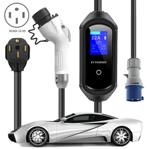 7 KW 32 Amp Electric Car Charging Cable for Sale EV Portable Charger Supplier GB/T GBT Type 2 Portable EV Charger Factory Price