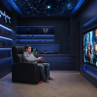 Canapé inclinable électrique moderne 3 places en cuir véritable à gravité zéro avec éclairage LED 7 couleurs pour home cinéma et salon