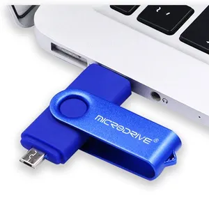 MicroDrive נייד 128GB USB 2.0 נייד טלפון ומחשב שימוש כפול סיבובי OTG מתכת U דיסק