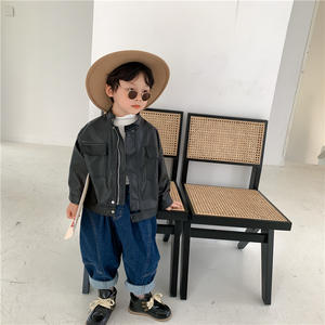 2025 primavera nuovo Blazer alla moda in stile coreano per bambini ragazzi <span class=keywords><strong>giacca</strong></span> da <span class=keywords><strong>moto</strong></span> e cappotto da ragazza in Denim e pelle sintetica alla moda da <span class=keywords><strong>bambino</strong></span> - Product Image 4