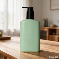 Xypackaging Bouteilles de shampooing carrées en plastique PET bleues personnalisées de 300 ml (10 oz) vides, bouteilles de lavage des mains avec distributeur à pression