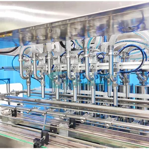 خط إنتاج أوتوماتيكي لغسول الأطباق والشامبو مزود بـ 12 فوهة، ماكينة الغلق المحكم وملء زجاجات الصابون السائل ومُنظف الغسالات