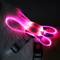 Nouvelle laisse réfléchissante pour chien avec ailes d'ange en polyester respirant, vente directe, harnais lumineux à LED