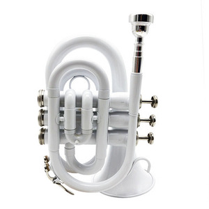 TP-<span class=keywords><strong>Mini</strong></span> <span class=keywords><strong>trompeta</strong></span> de bolsillo, llave Bb lacada dorada, colorida, venta al por mayor - Product Image 2