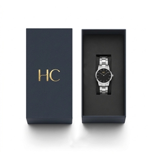 Eco Friendly <b>Paper</b> Watch Box Lid and Base Rigid Cardboard Gift Box Custom Printed Luxury Watch Packaging Factory - Product Image 1