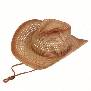 Wholesale Vintage Western Cowboy Straw <b>Hats</b> Outdoor Sports Sun ProtectIon Caps Mountaineering Upturned Foldable <b>Hat</b> - Product Image 6