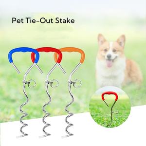 Estaca de amarre para perros, Estaca de ancla duradera con anillo para todas las cadenas de correa de cable, estaca para mascotas de alta resistencia para exteriores - Product Image 1