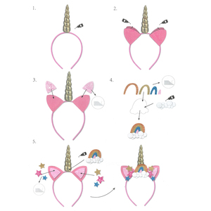 Kit de fabrication de bandeaux pour enfants en feutre et mousse OEM, accessoires pour cheveux DIY pour filles et bébés - Product Image 6