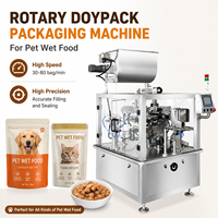 Machine d'emballage rotative automatique économique pour liquides, machine d'emballage de nourriture humide pour animaux de compagnie en sachets préformés à fermeture éclair