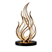 Trophée Métallique Luxe Flamme Creuse avec Logo Gravé Personnalisé, Récompense Torche Dorée pour Reconnaissance Commerciale, Réunion Annuelle, Championnat