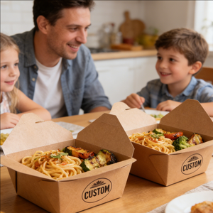 Fast Food Disposable Food Container Wholesale Eco Friendly Kraft Paper Takeaway Food <b>Storage</b> <b>Boxes</b> with Custom Logo - Product Image 6