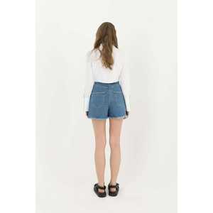 Camicia Corta da Donna in Popeline con Bottoni, Colore <span class=keywords><strong>ECRU</strong></span>, Stile Classico per Tutti i Giorni - Product Image 4