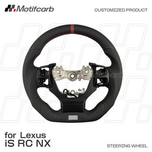 Volante de cuero personalizado con costuras rojas, mejora del interior del coche para Lexus IS RC RCF NX GS 250 300 300h 350DS 500 F Sport - Product Image 3
