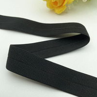 Bande élastique pliée à bord fileté Acme Acme M 1, épaisseur 1,5-2,5 cm, noir et blanc, motif horizontal en polyester, Chine