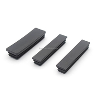 Rectangle plastique noir obturation embouts meubles jambe Tube tuyau Inserts bouchons bouchon décoratif cache-poussière 10x20mm-40x80mm