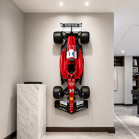 Sculpture murale de voiture de course Ferrari F1 pour décoration intérieure de luxe, grande œuvre d'art murale en fibre de verre sur le thème de la Formule 1