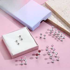YADOCA 24 Çift Hipoalerjenik Sevimli Bebek Küçük Çocuk Küpeleri Paslanmaz Çelik Doğal Taşlı Küpe Seti 3 Yaşındaki Kız Çocukları İçin - Product Image 6