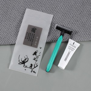 Vente en gros brosse à dents de chapeau de douche biodégradable bon marché, sac d'emballage Transparent givré pour équipement d'hôtel - Product Image 5