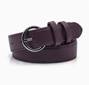 Cintura SaiJe Beauty D202409030 in Pelle Nera Martellata con Elegante Fibbia a D Cromata, Minimalista e Chic per Jeans, Pantaloni e Abiti - Product Image 1