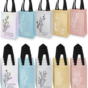 Bolsas de regalo no tejidas con versículo de la Biblia Floral medio, bolsos de bienvenida de pedido personalizado para Iglesia, <span class=keywords><strong>Semana</strong></span> <span class=keywords><strong>Santa</strong></span>/Domingo de Pascua, Material de PP - Product Image 1
