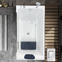 Baignoire de massage autoportante intelligente, spa, baignoire ultra-profonde, petite taille, style japonais, avec accoudoirs