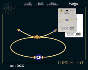 Braccialetti con perline stile turco in acciaio inox con cordino oro Design minimalista - Product Image 5