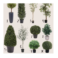 Ruopei 35in Artificielle Topiaire Buis Boule Arbre Faux Arbustes Vert Spirale Plante En Pot Décoratif pour Jardin Maison