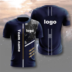Conjunto de Camiseta Deportiva Europea Americana de Corte Holgado Personalizada para Hombre, Camiseta de Rugby de Manga Corta con Cuello Redondo y Tejido de Verano <span class=keywords><strong>Z</strong></span> 3D - Product Image 2