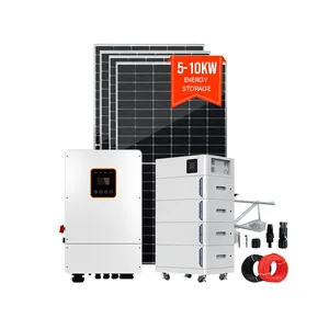 Stazione di accumulo di energia 5kw 10kw sistema di alimentazione ibrido completo PV con batteria 10kwh 20kwh kit di sistema pannello solare a casa