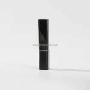 Luxe Aluminium Lippenbalsem Container Eco Vriendelijke Lippenstift Container Black Metal Custom Lippenstift Buis Lip Stick Case