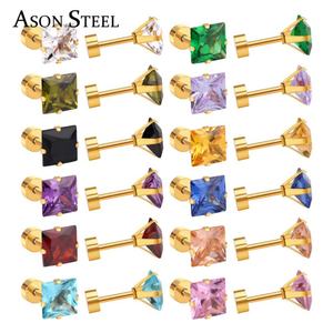 Nueva Llegada, 12 Pares/Lote de Aretes Cuadrados de Colores Variados para Niñas y Mujeres, Regalo de Joyería - Product Image 4